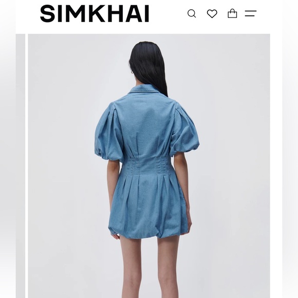 NWT SIMKHAI CIARA DENIM MINI DRESS - Picture 3 of 3